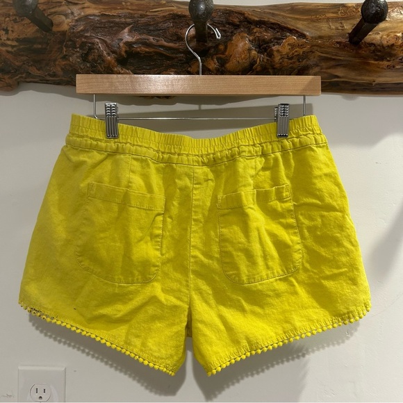 Loft Yellow Summer Drawstring Shorts with Hem Detail - small - Picture 8 of 12